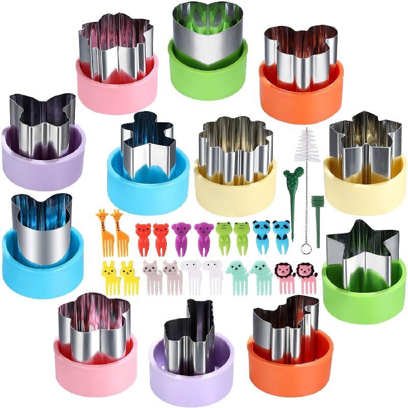 Kids Outdoor Kitchen Accessories - Ensemble de formes de coupe-légumes en