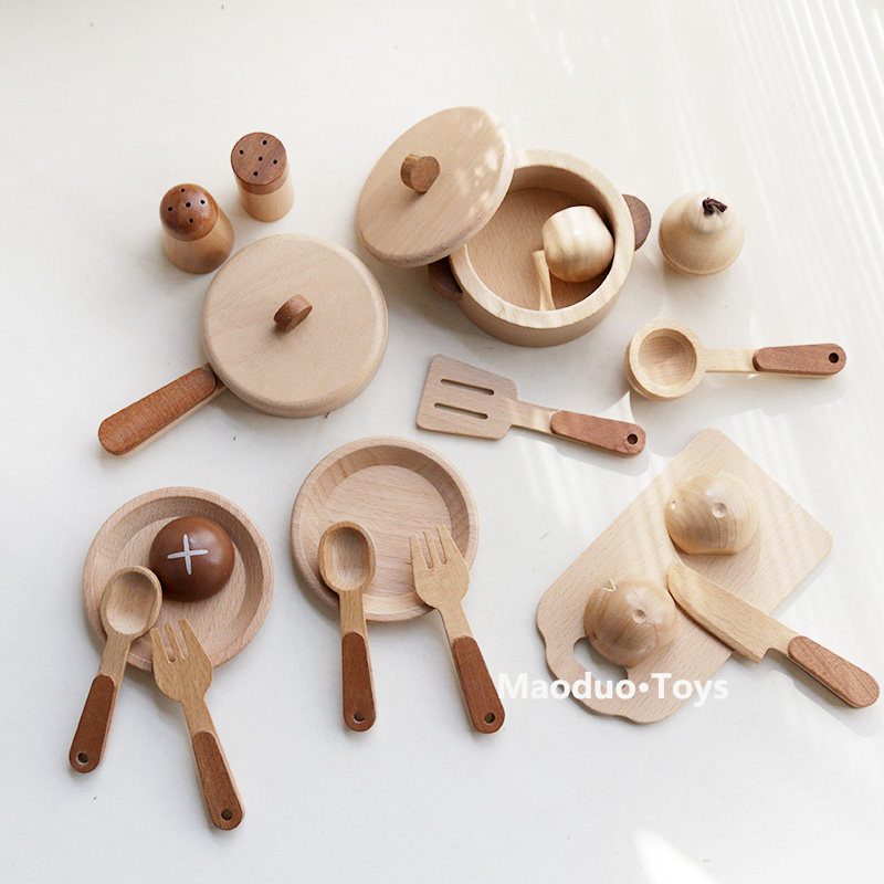 Kids Outdoor Kitchen Accessories - Jeu de cuisine en bois de