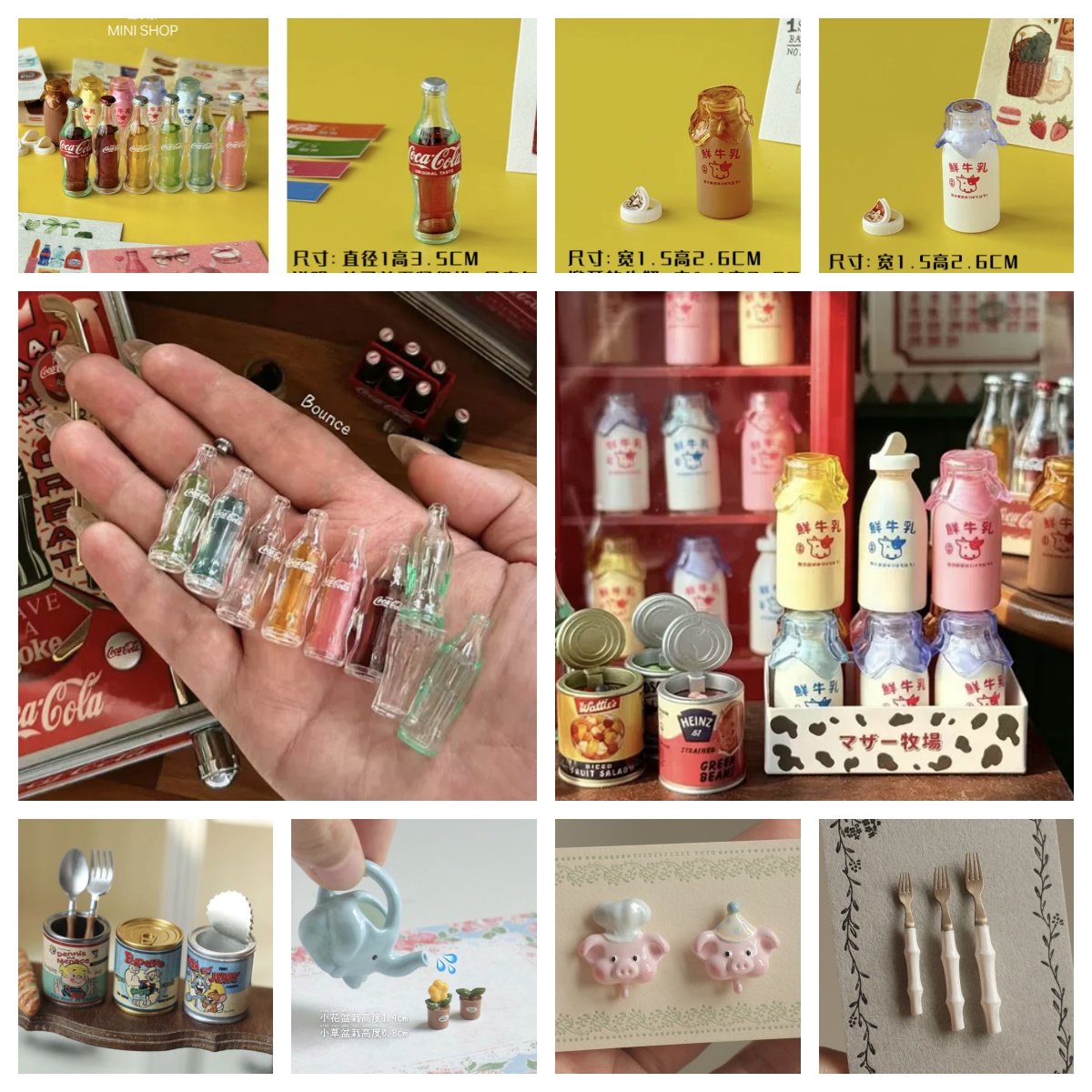 Kids Outdoor Kitchen Accessories - Ensemble de mini bouteilles de lait