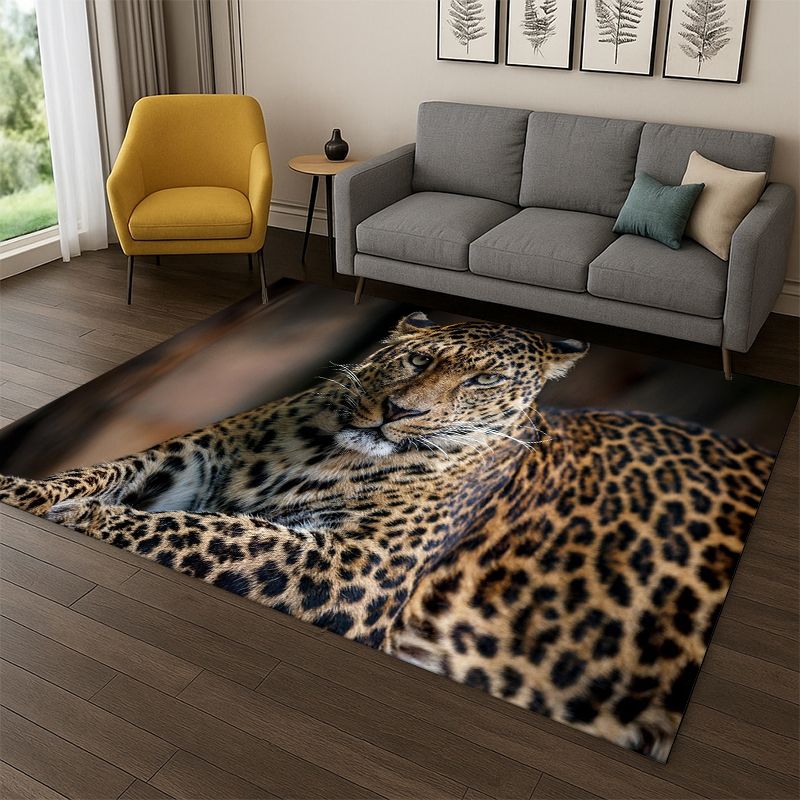 Kids Outdoor Area - Tapis Léopard Guépard Animal pour Chambre,
