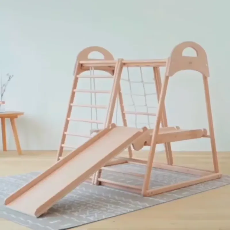 Kids Outdoor Climbing Frame - Structure d'escalade en bois Montessori pour